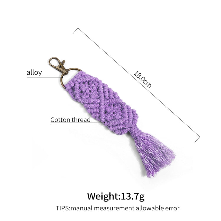 2 PCS Personality Creative Jewelry Pendant Bohemia Tassel Jewelry Pendant Hand-Woven Rope Knot Bag Keychain, Style:K68150