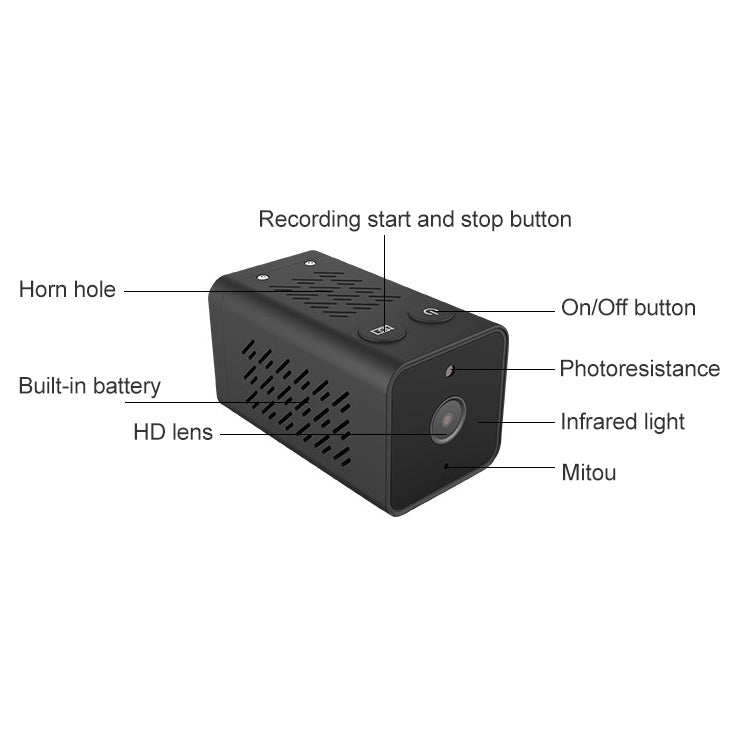 FCD-WJ11-1 Portable Smart IP Camera HD Wireless WiFi Night Vision Surveillance Camera(1080Px720P)