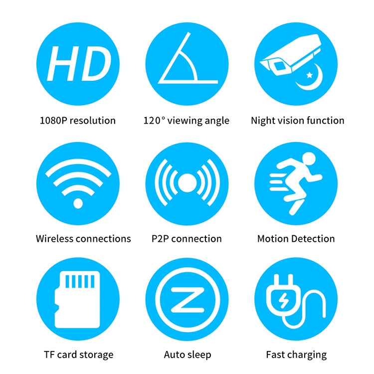 FCD-WJ11-1 Portable Smart IP Camera HD Wireless WiFi Night Vision Surveillance Camera(1080Px720P)