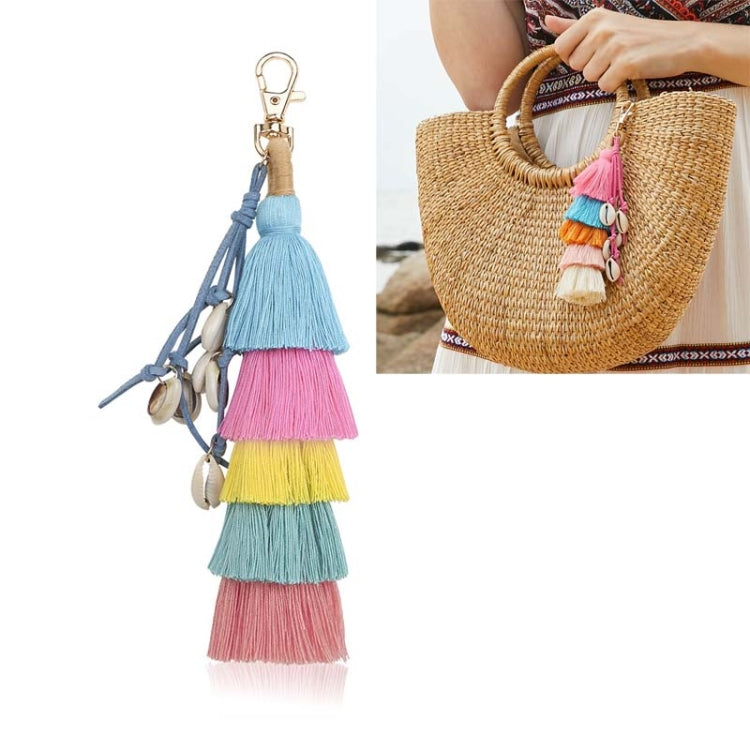 2 PCS Tassel Keychain Shell Bag Pendant