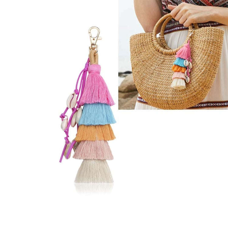 2 PCS Tassel Keychain Shell Bag Pendant