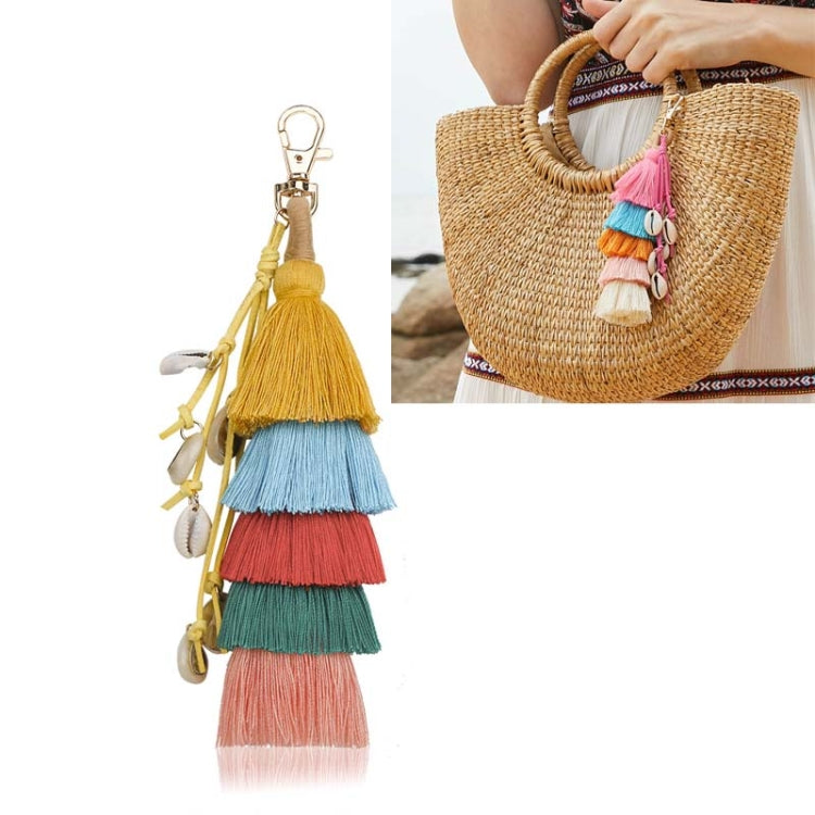 2 PCS Tassel Keychain Shell Bag Pendant