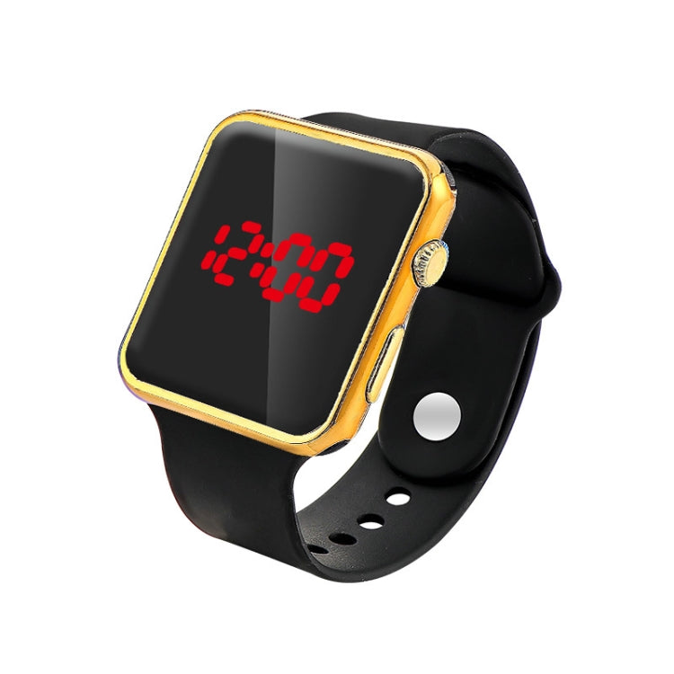 5 PCS Electroplating Shell Square Big LED Electronic Watch Student  Watch
