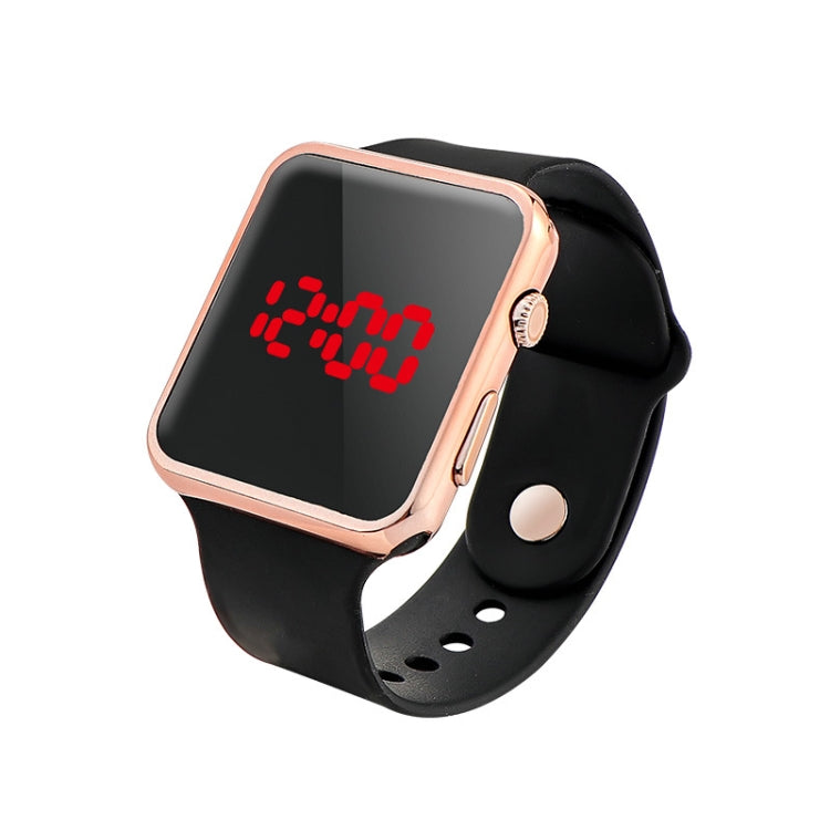 5 PCS Electroplating Shell Square Big LED Electronic Watch Student  Watch