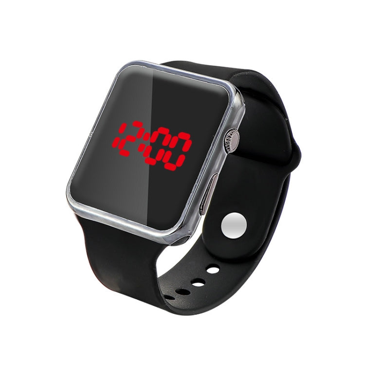 5 PCS Electroplating Shell Square Big LED Electronic Watch Student  Watch