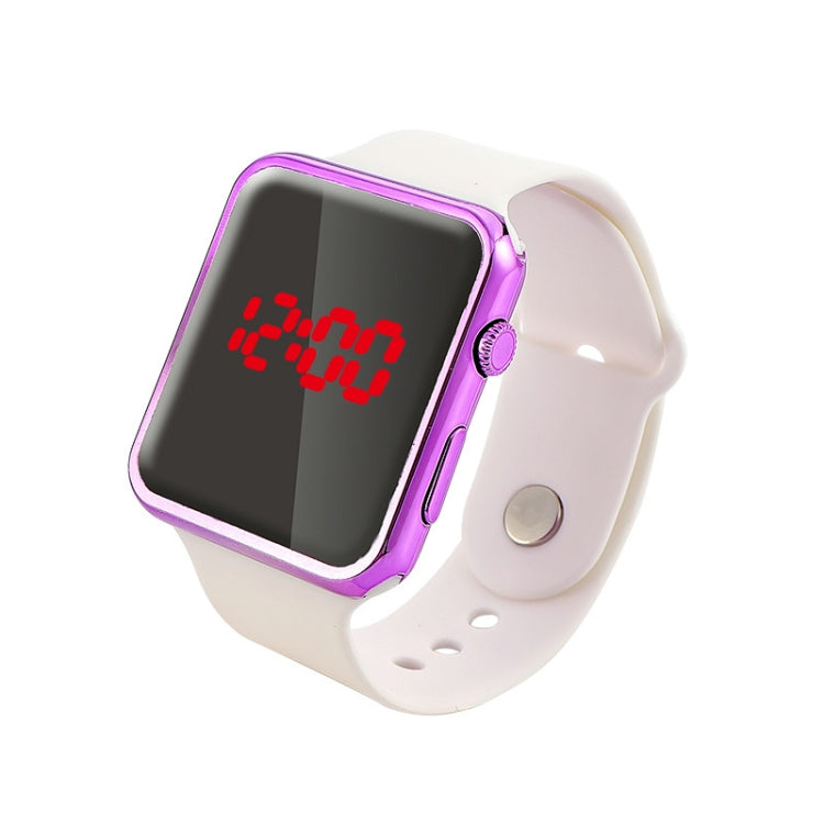 5 PCS Electroplating Shell Square Big LED Electronic Watch Student  Watch