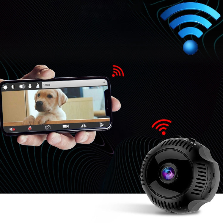 Driving Recorder Small Monitor Camera Sports Outdoor Wireless WIFI Night Vision HD Strap Camera without Memory Card(Black)