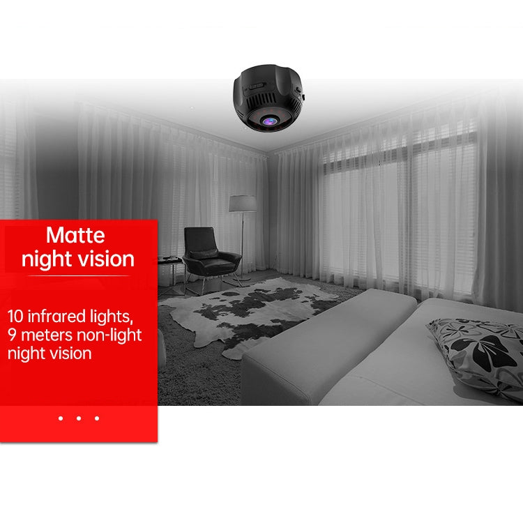 Driving Recorder Small Monitor Camera Sports Outdoor Wireless WIFI Night Vision HD Strap Camera without Memory Card(Black)