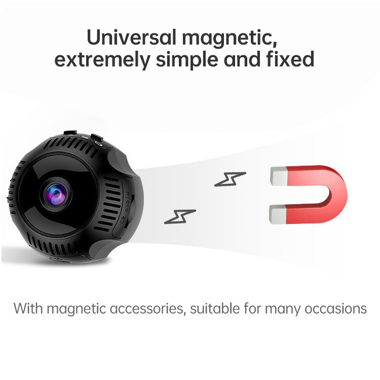 Driving Recorder Small Monitor Camera Sports Outdoor Wireless WIFI Night Vision HD Strap Camera without Memory Card(Black)