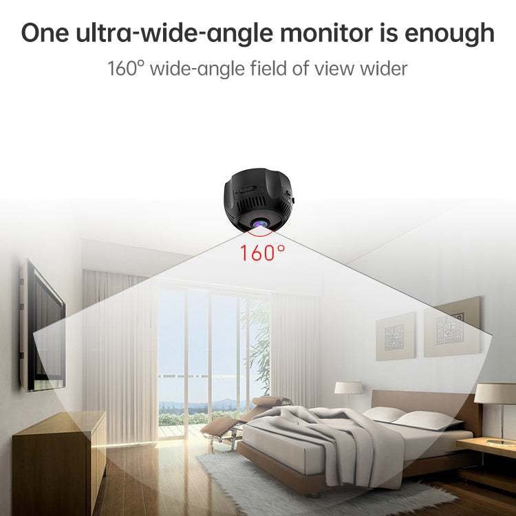 Driving Recorder Small Monitor Camera Sports Outdoor Wireless WIFI Night Vision HD Strap Camera without Memory Card(Black)