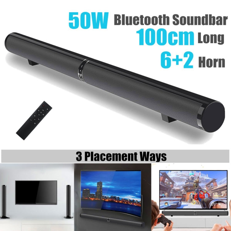 LP-1807 Echo Wall Home Theater Surround Stereo Speaker Soundbar, Plug Type:EU Plug(Black)
