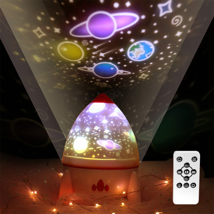 Rocket Projector Lamp Romantic Starry Sky Projector Lamp Rotating Gypsophila Birthday Gift, Style:Remote Control Ver.