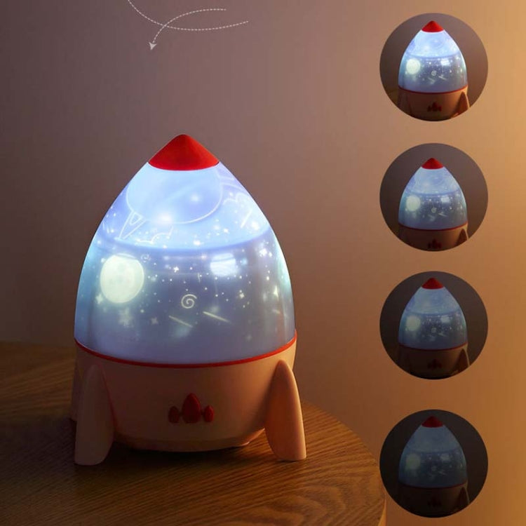 Rocket Projector Lamp Romantic Starry Sky Projector Lamp Rotating Gypsophila Birthday Gift, Style:Remote Control Ver.