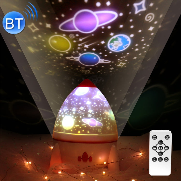 Rocket Projector Lamp Romantic Starry Sky Projector Lamp Rotating Gypsophila Birthday Gift, Style:Bluetooth Ver.