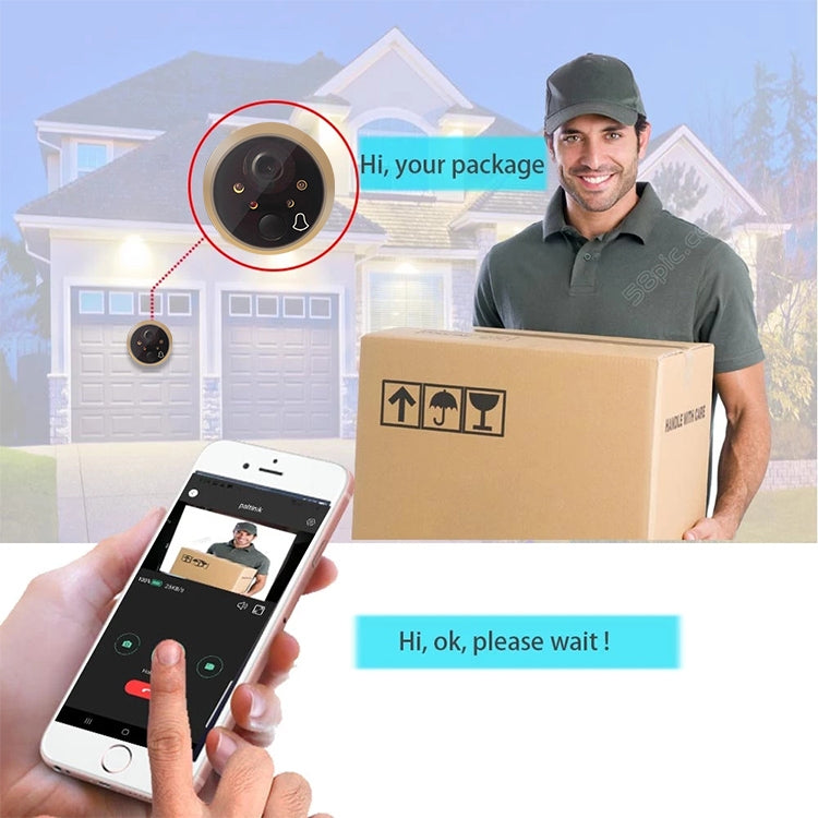 Peephole Door Camera 4.3 Inch Color Screen With Electronic Doorbell LED Lights Video Door Viewer Video-eye Home Security