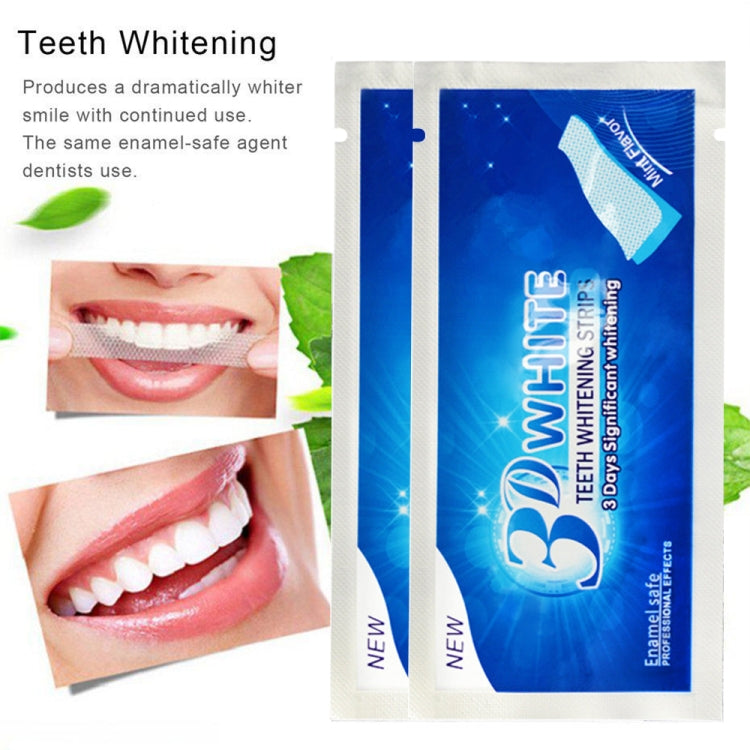 3 PCS 3D White Gel Teeth Whitening Strips Dental Kit Oral Hygiene Care Strip(Blue)