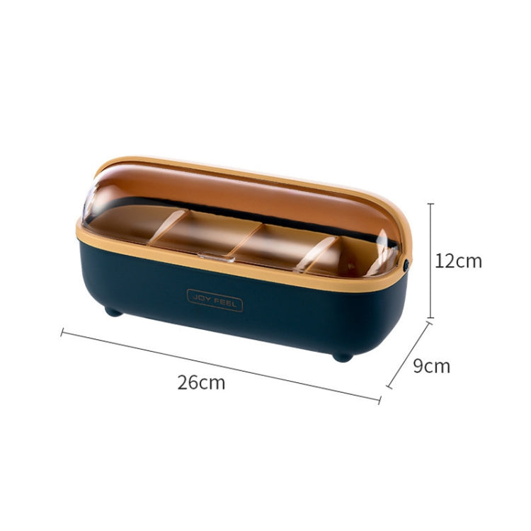 Kitchen Four Grid Split Seasoning Box  Sugar MSG Seasoning Box, Specification:  Seasoning Box (Blue)