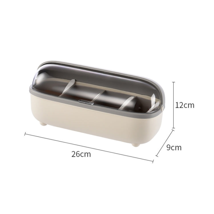 Kitchen Four Grid Split Seasoning Box  Sugar MSG Seasoning Box, Specification: Seasoning Box (White)