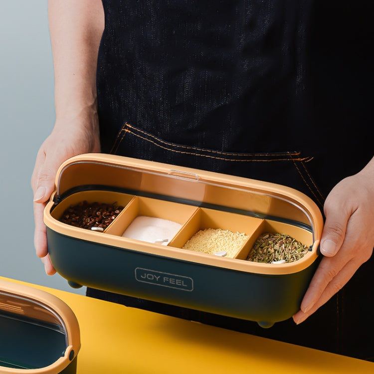 Kitchen Four Grid Split Seasoning Box  Sugar MSG Seasoning Box, Specification: Seasoning Box (White)