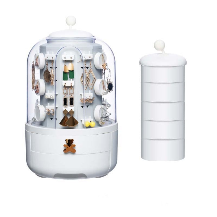 Jewelry Earring Display Stand Earring Necklace Large Capacity Jewelry Storage Box, Specification:  Five-layer Rotating  Inner Core
