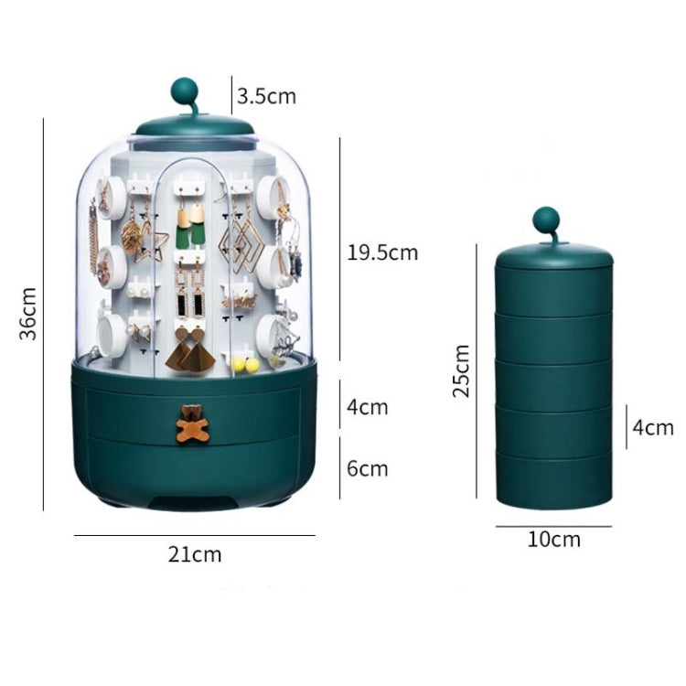 Jewelry Earring Display Stand Earring Necklace Large Capacity Jewelry Storage Box, Specification:  Five-layer Rotating  Inner Core