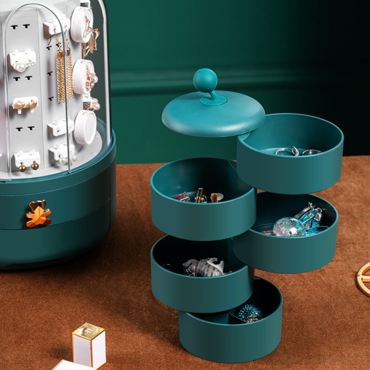 Jewelry Earring Display Stand Earring Necklace Large Capacity Jewelry Storage Box, Specification:  Five-layer Rotating  Inner Core