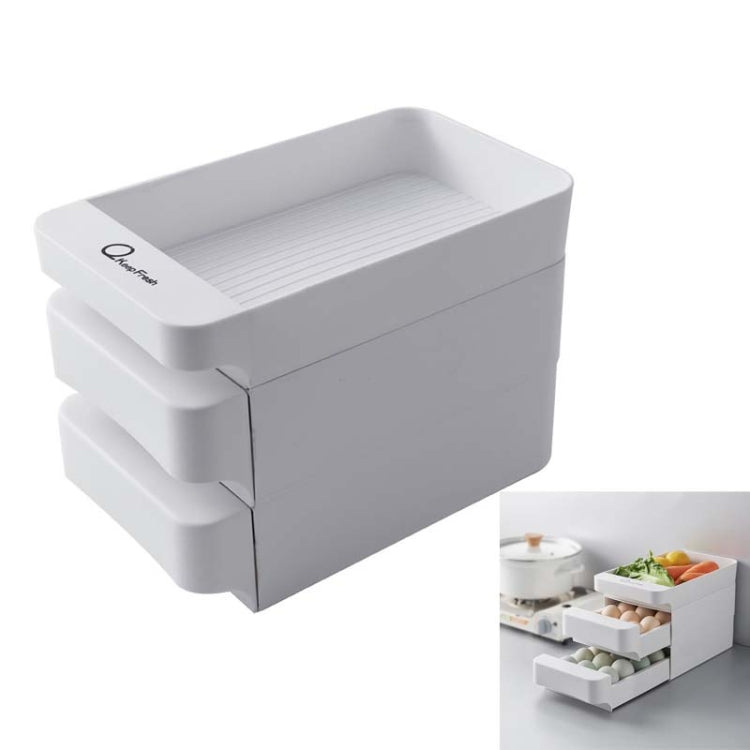Kitchen Refrigerator  Drawer Type Plastic Egg Box  Divided Multi-Layer Egg Storage Box