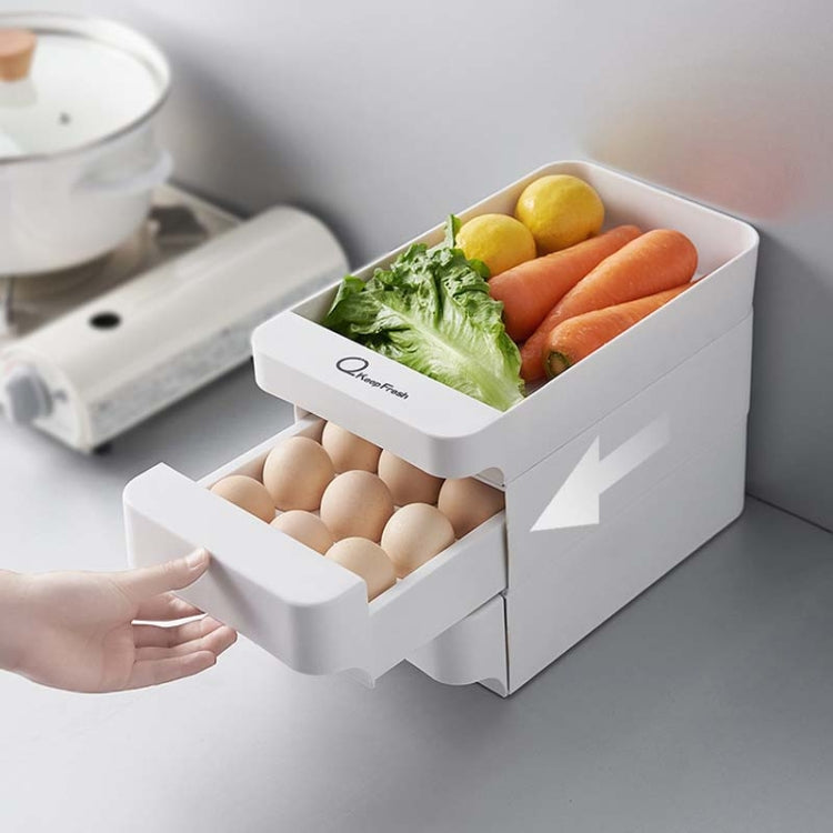 Kitchen Refrigerator  Drawer Type Plastic Egg Box  Divided Multi-Layer Egg Storage Box