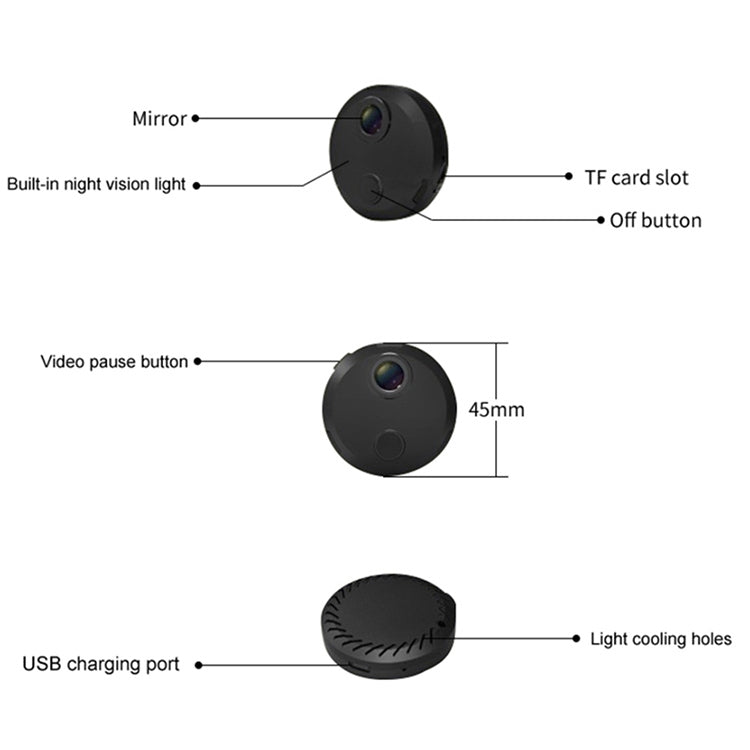 HDQ15 1080P Mini HD Magnetic Smart Home WIFI Wireless IP Camera, Support Motion Detection & Night Vision & TF Card