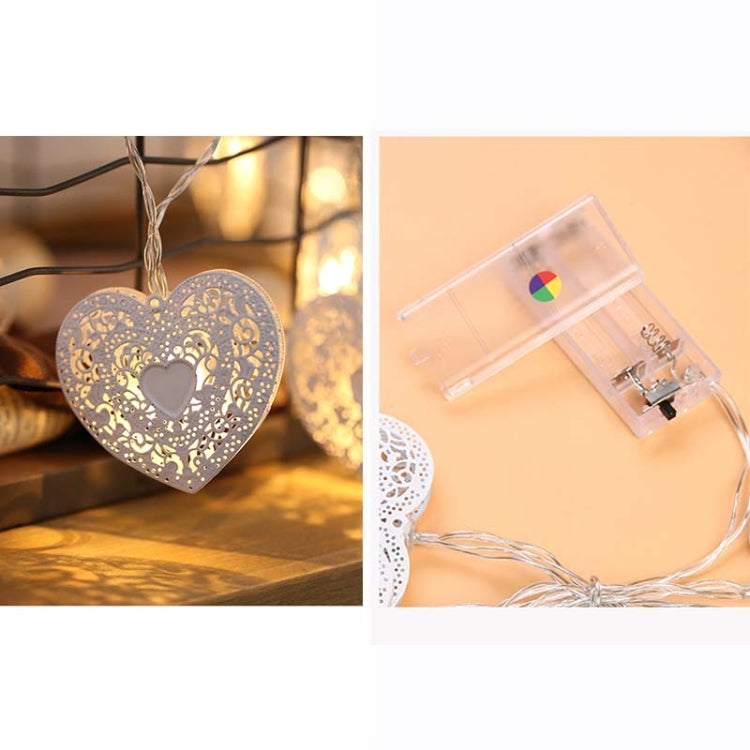 1.2m 10 LEDs Metallic White Paint Hollow Love Light String Christmas Day LED Light String