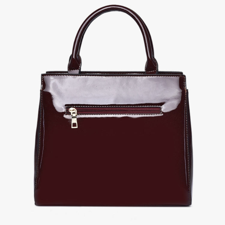 3 in 1 Patent Leather All-Match Temperament Messenger Handbag(Black)