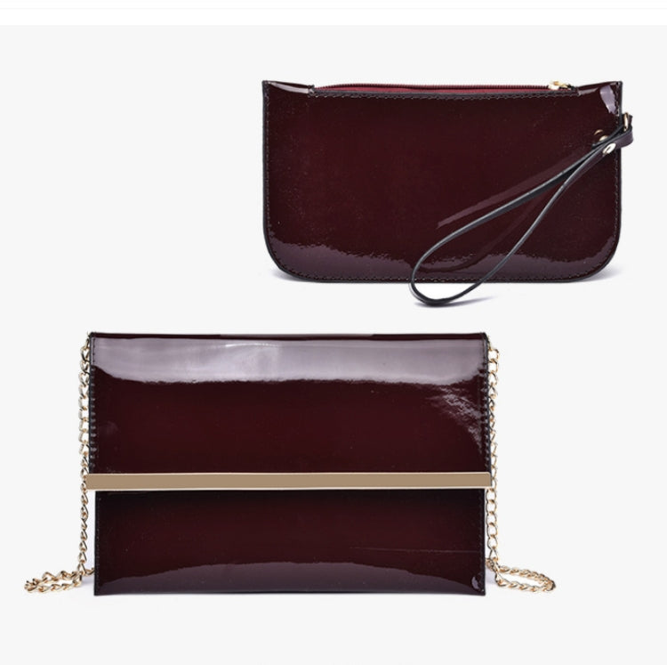 3 in 1 Patent Leather All-Match Temperament Messenger Handbag(Black)