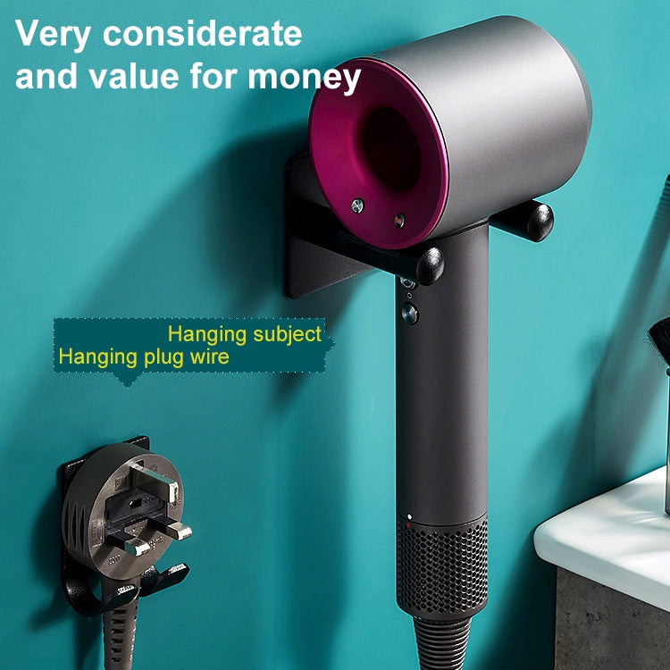 Bathroom Perforation-Free Wall-Mounted Hair Dryer Hanger Holder, Style:Separate Type