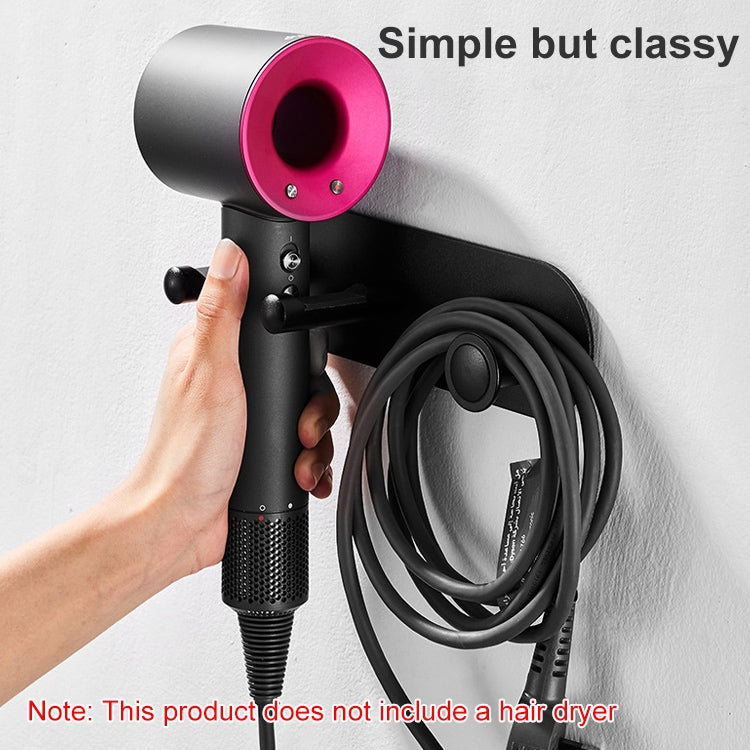 Bathroom Perforation-Free Wall-Mounted Hair Dryer Hanger Holder, Style:All-in-one
