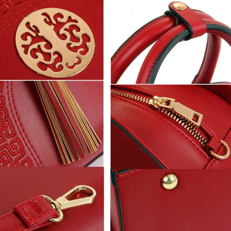 Classical Ethnic Style Chinese Red Ladies Portable Wedding Bridal Bag
