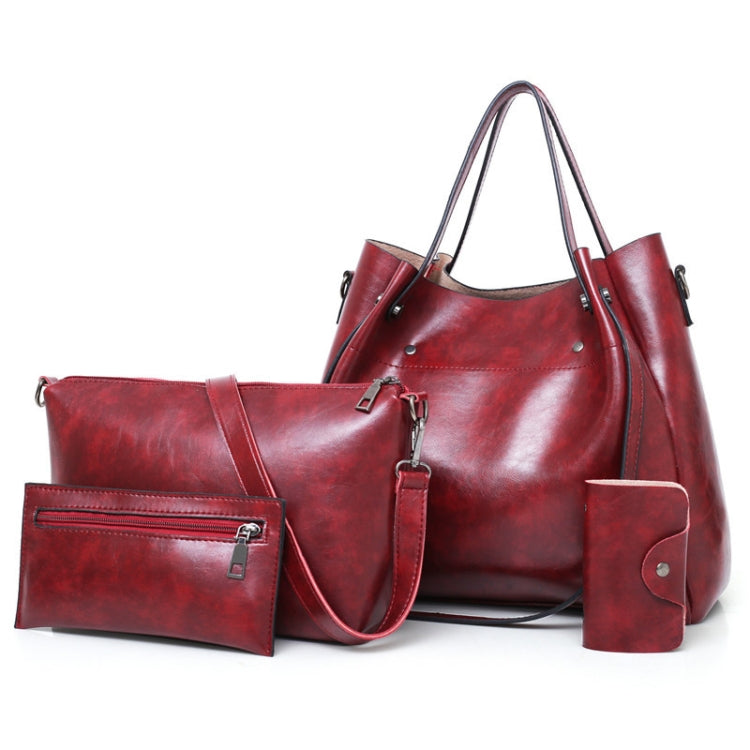 4 in 1 Ladies Retro Handbag Fashion Large Capacity Sub-Diagonal Bucket Bag