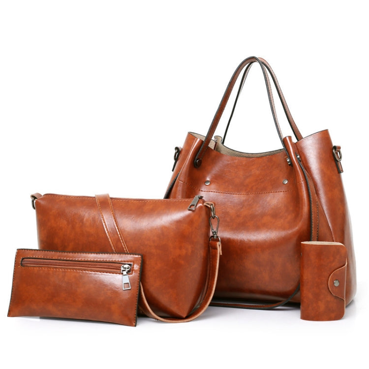 4 in 1 Ladies Retro Handbag Fashion Large Capacity Sub-Diagonal Bucket Bag