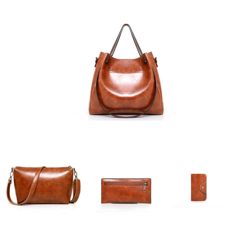 4 in 1 Ladies Retro Handbag Fashion Large Capacity Sub-Diagonal Bucket Bag