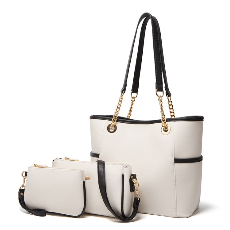 3 in 1 Ladies Simple All-Match Handbag Soft Leather Messenger Bag