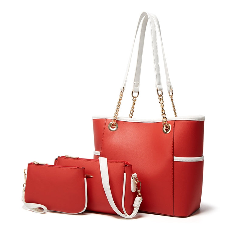 3 in 1 Ladies Simple All-Match Handbag Soft Leather Messenger Bag