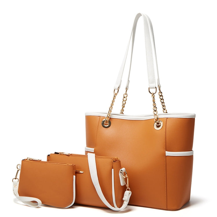 3 in 1 Ladies Simple All-Match Handbag Soft Leather Messenger Bag