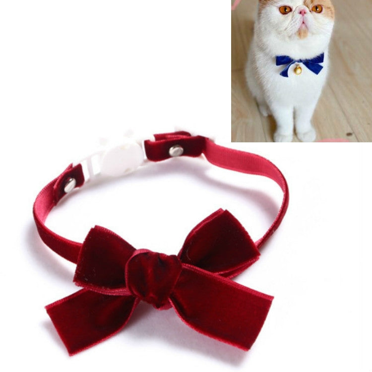 5 PCS Velvet Bowknot Adjustable Pet Collar Cat Dog Rabbit Bow Tie Accessories, Size:S 17-30cm, Style:Bowknot