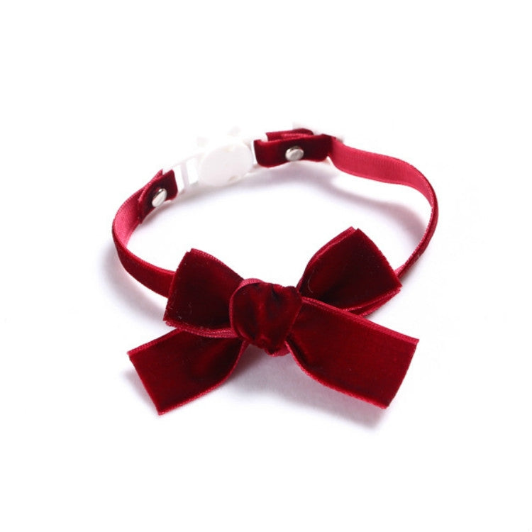 5 PCS Velvet Bowknot Adjustable Pet Collar Cat Dog Rabbit Bow Tie Accessories, Size:S 17-30cm, Style:Bowknot