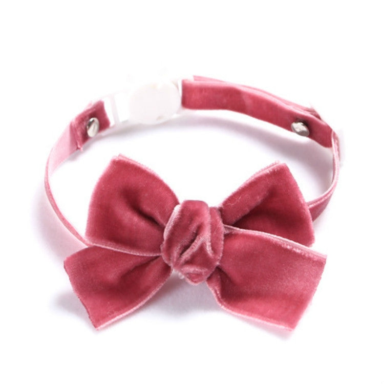 5 PCS Velvet Bowknot Adjustable Pet Collar Cat Dog Rabbit Bow Tie Accessories, Size:S 17-30cm, Style:Bowknot