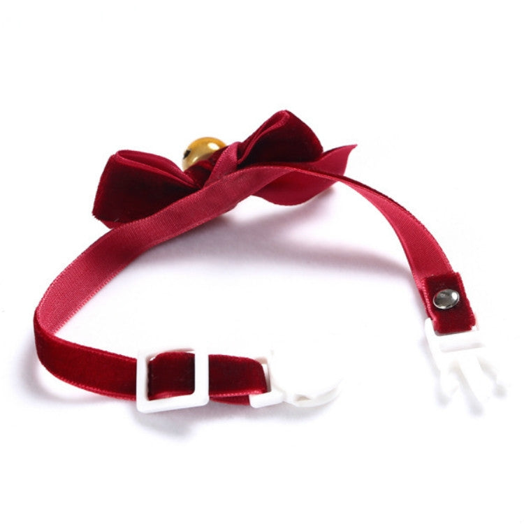 5 PCS Velvet Bowknot Adjustable Pet Collar Cat Dog Rabbit Bow Tie Accessories, Size:S 17-30cm, Style:Bowknot