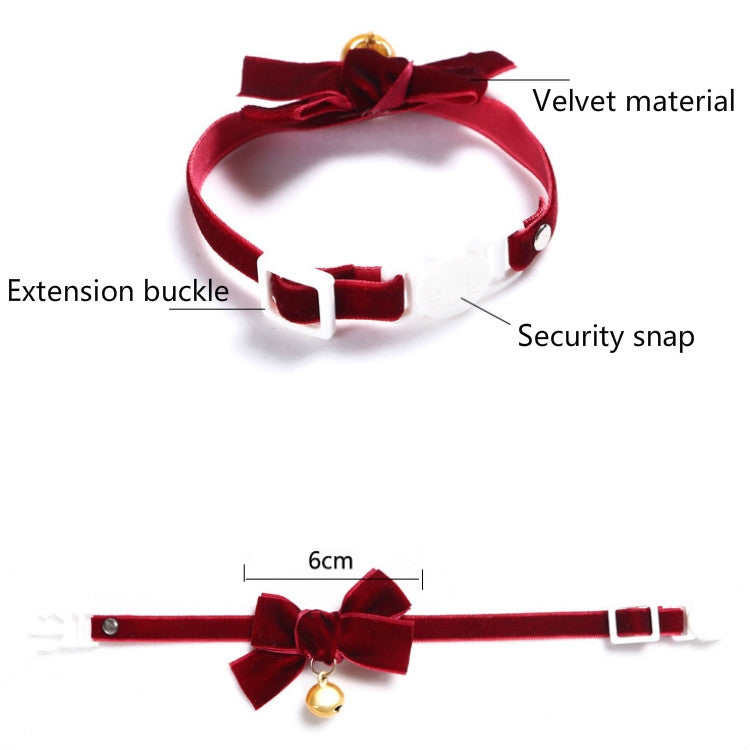 5 PCS Velvet Bowknot Adjustable Pet Collar Cat Dog Rabbit Bow Tie Accessories, Size:S 17-30cm, Style:Bowknot