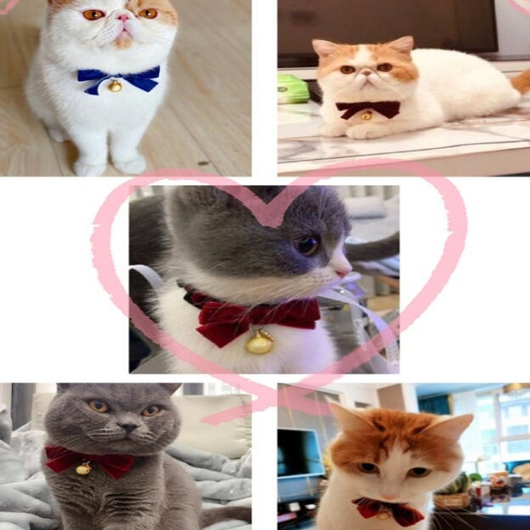 5 PCS Velvet Bowknot Adjustable Pet Collar Cat Dog Rabbit Bow Tie Accessories, Size:S 17-30cm, Style:Bowknot