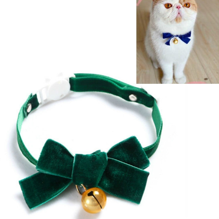 5 PCS Velvet Bowknot Adjustable Pet Collar Cat Dog Rabbit Bow Tie Accessories, Size:S 17-30cm, Style:Bowknot With Bell