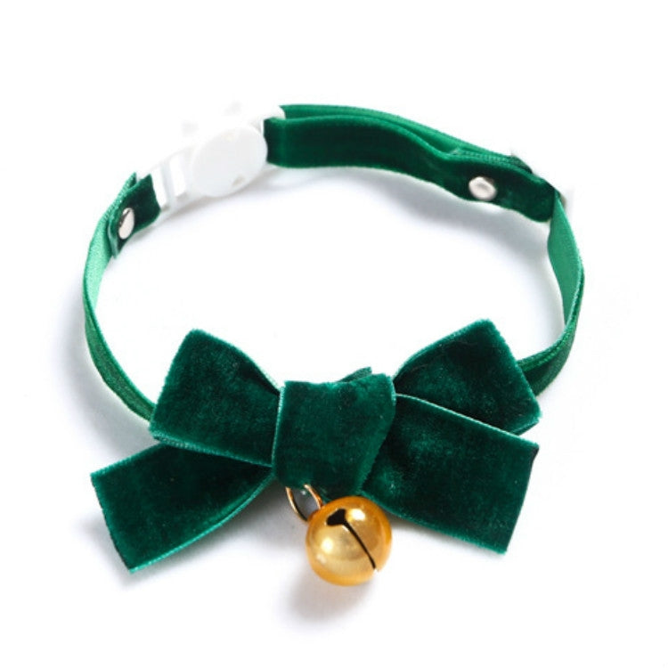 5 PCS Velvet Bowknot Adjustable Pet Collar Cat Dog Rabbit Bow Tie Accessories, Size:S 17-30cm, Style:Bowknot With Bell
