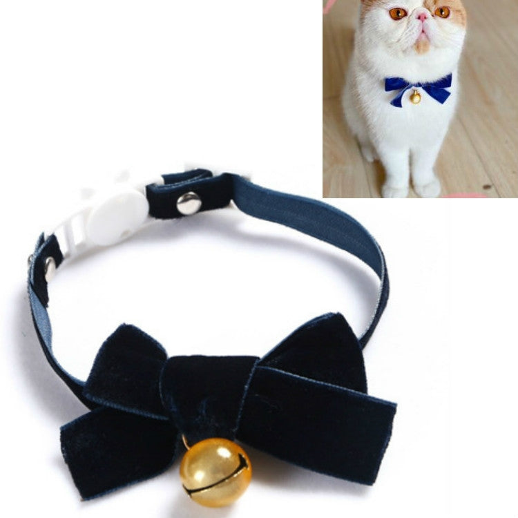 5 PCS Velvet Bowknot Adjustable Pet Collar Cat Dog Rabbit Bow Tie Accessories, Size:S 17-30cm, Style:Bowknot With Bell